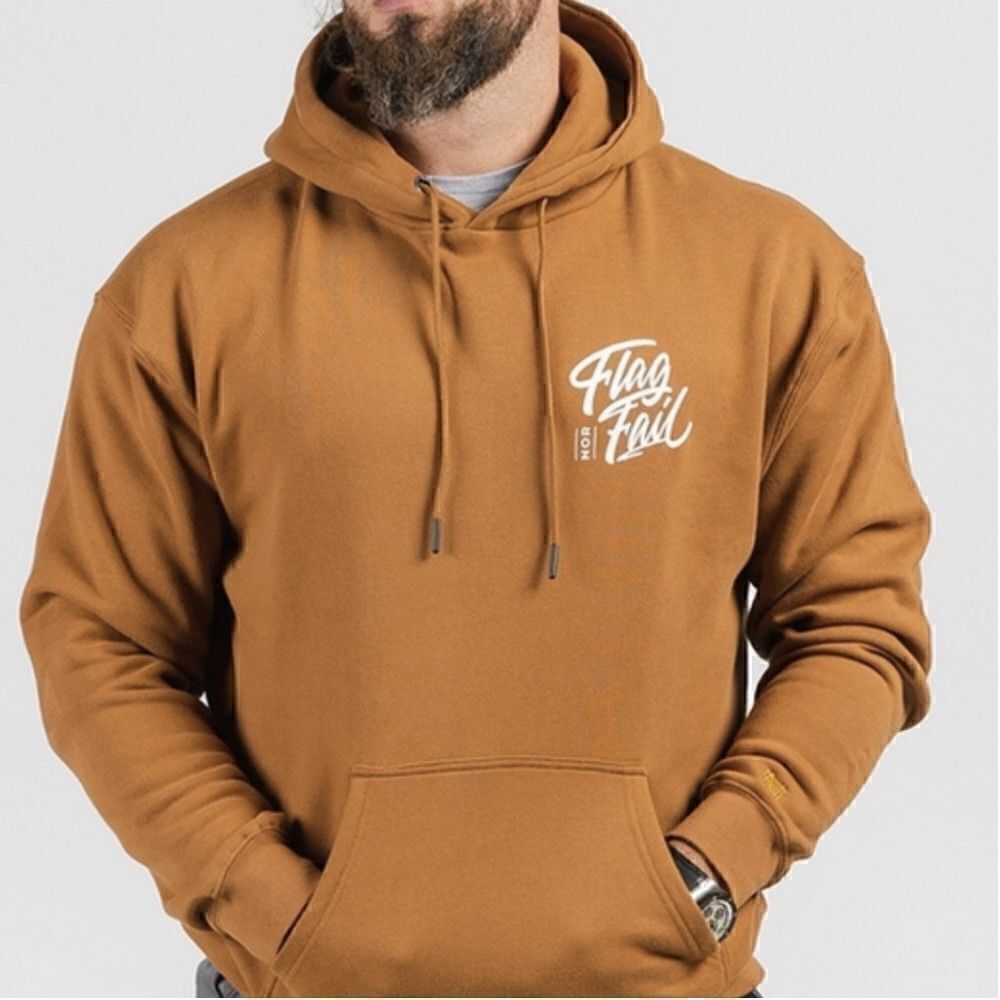 Flag Nor Fail NWT Pullover Fleece 'Base Hoodie' in 'Copper' Brown Size Small